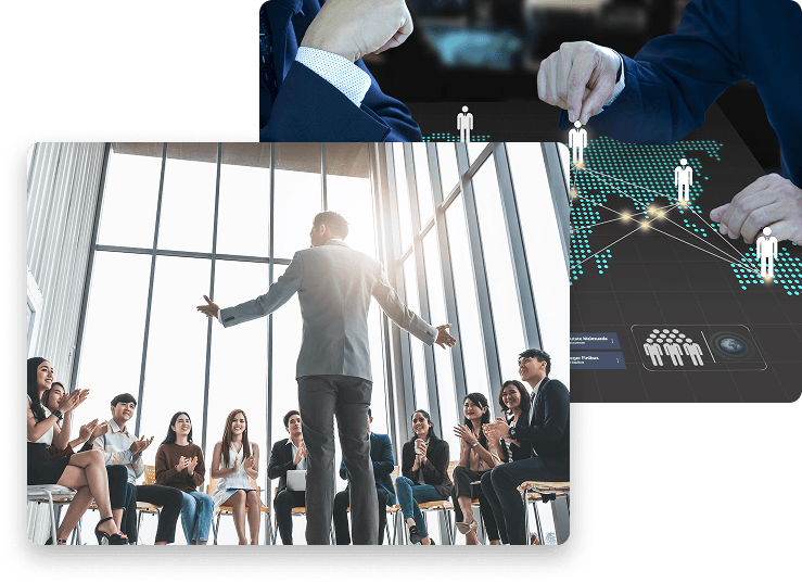 Business professionals collaborating