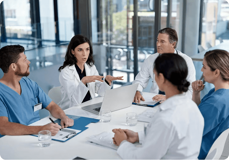 Business professionals collaborating