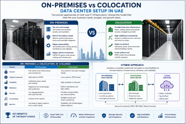 On-premises vs colocation data center comparison for UAE businesses